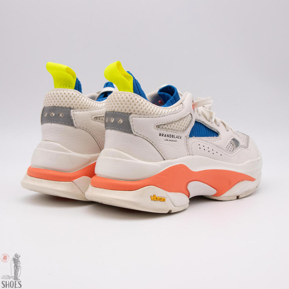 Brand Black Saga Women's 8-8.5 / Men's 6.5 White Vibram Leather Sneakers - Picture 2 of 13